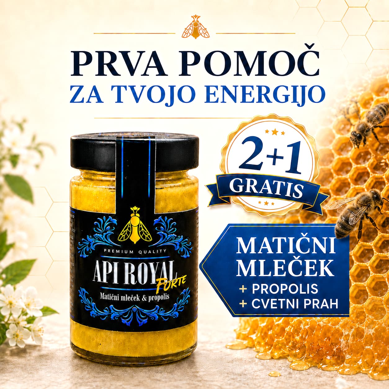API ROYAL FORTE - matični mleček propolis cvetni prah