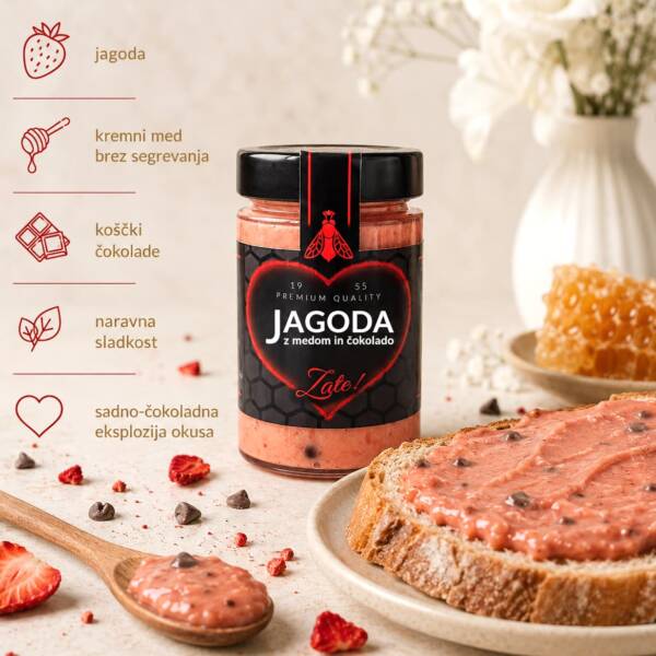 JagodaMED jagodni med med z jagodo in čokolado