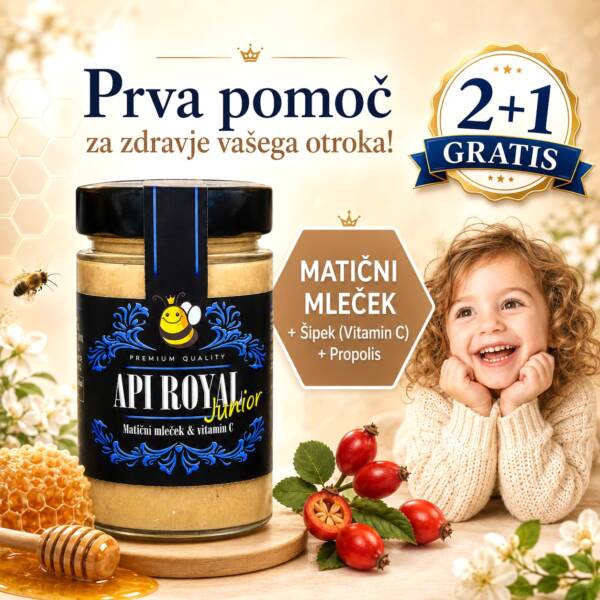 API ROYAL JUNIOR matični mleček propolis šipek vitamin c