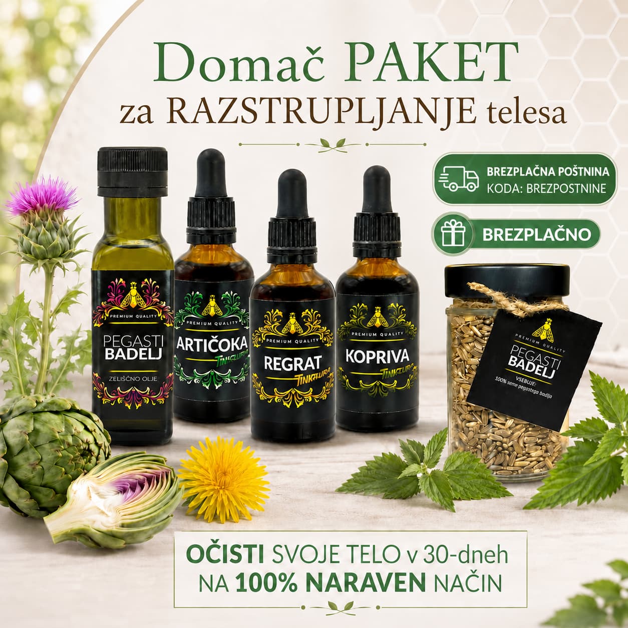 paket razstrupljanlje telesa zelišča