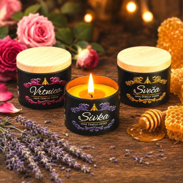 Sveča iz čebeljega voska aroma